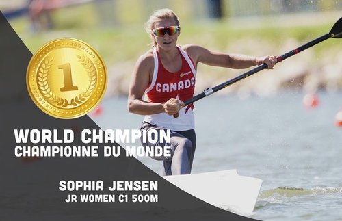 Sophia Jense Canada Junior Sprint Canoe c1 c2 500m world champion 